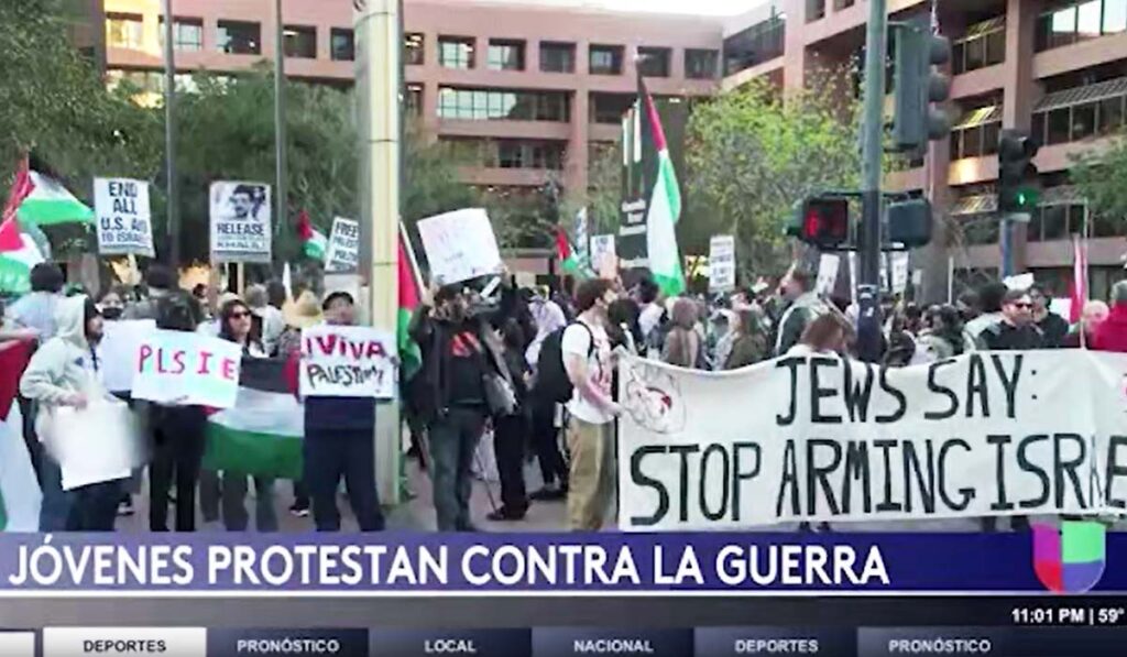 Manifestantes en San Diego protestan contra la guerra en Gaza