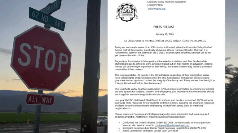 Preocupación por posible actividad de ICE en Thermal afecta a padres y personal del CVUSD