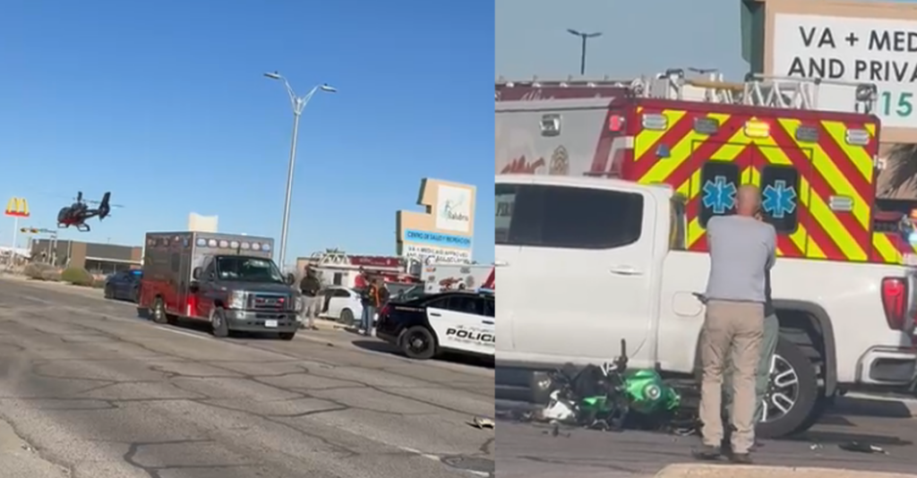 Accidente en El Paso: Motocicleta y helicóptero involucrados en grave incidente