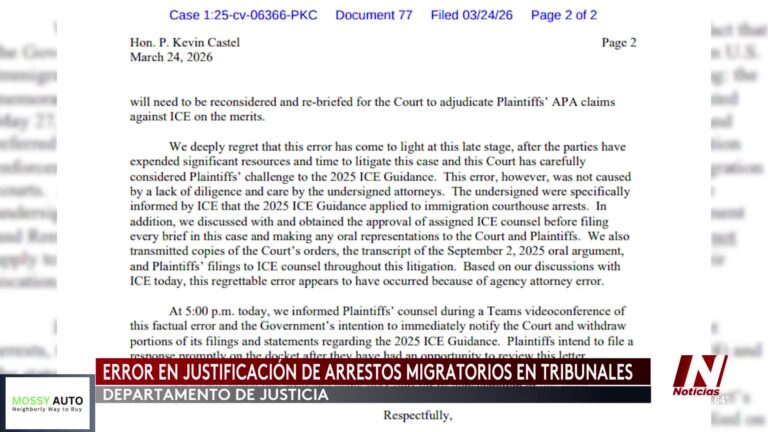 Departamento De Justicia Admite Error En Memorando