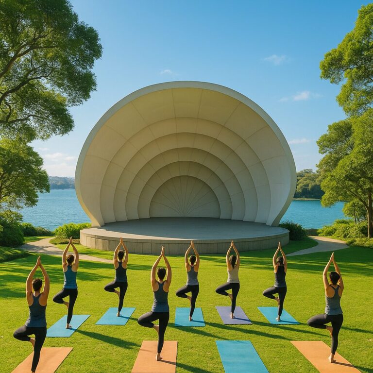 Yoga en el Rady Shell en Jacobs Park