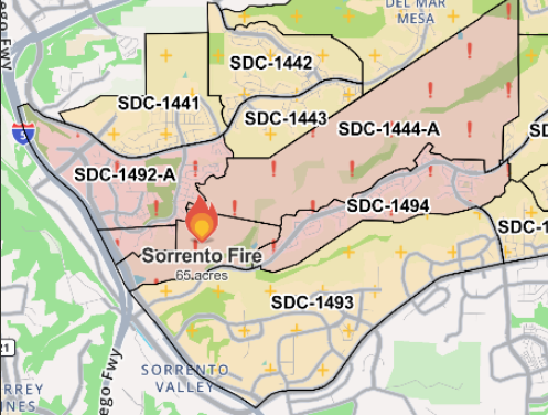 ÚLTIMA HORA: Incendio en Sorrento Valley provoca evacuaciones y cierres viales