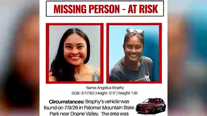 Autoridades suspenden temporalmente la búsqueda física de Angelica Brophy en Palomar Mountain